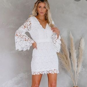 Vici White Crochet Dress